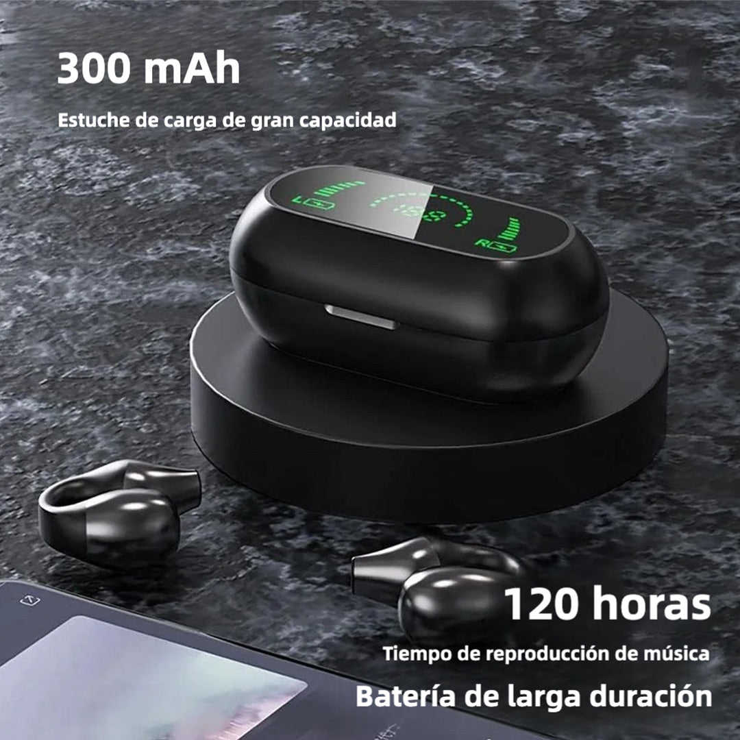 Auriculares Abiertos Inalámbricos Bluetooth 5.2 con Pantalla LED, IPX5, HiFi, Compactos y Resistentes BH036