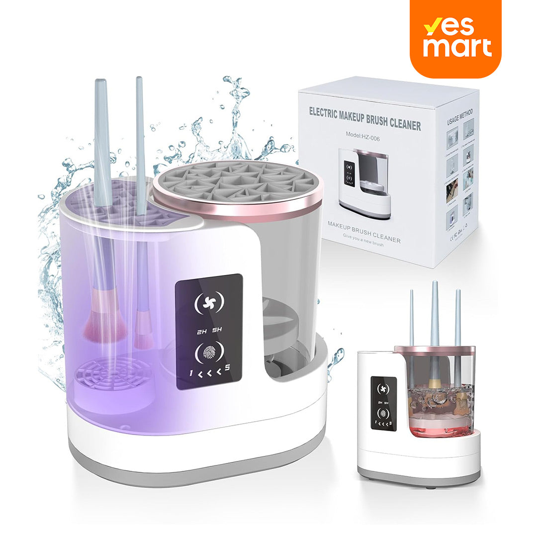 Limpieza Eléctrica 3 en 1 para Brochas de Maquillaje con Secador-Soporte, Herramienta Automática USB Portátil para Limpiar y Secar Brochas de Maquillaje de Todos los Tamaños, para Contorno, Sombras de Ojos y Blush - CM001