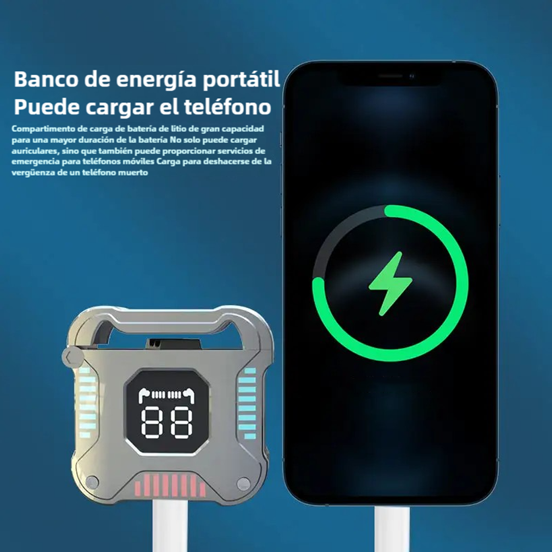 Auriculares Bluetooth 5.3 con luz RGB y función de carga de teléfono -BH032 - Yesmart