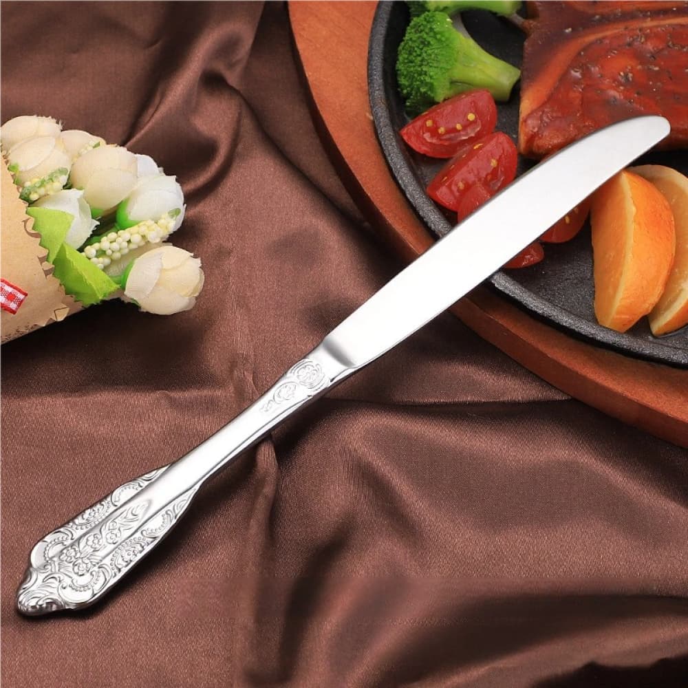 Juego de cubiertos vintage 4 pzas | Acero inoxidable 304 dorado, diseño imperial