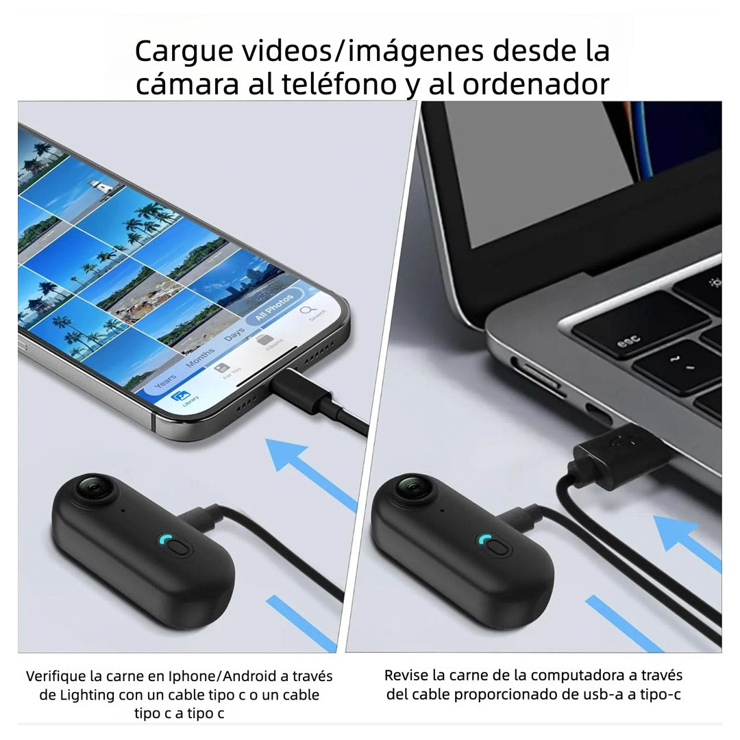 Cámara Corporal Mini 128GB FHD 1080P, Cámara Portátil para Manos Libres con Accesorios Magnéticos, Grabación Discreta para Trabajo, Viajes y Mascotas - CC012