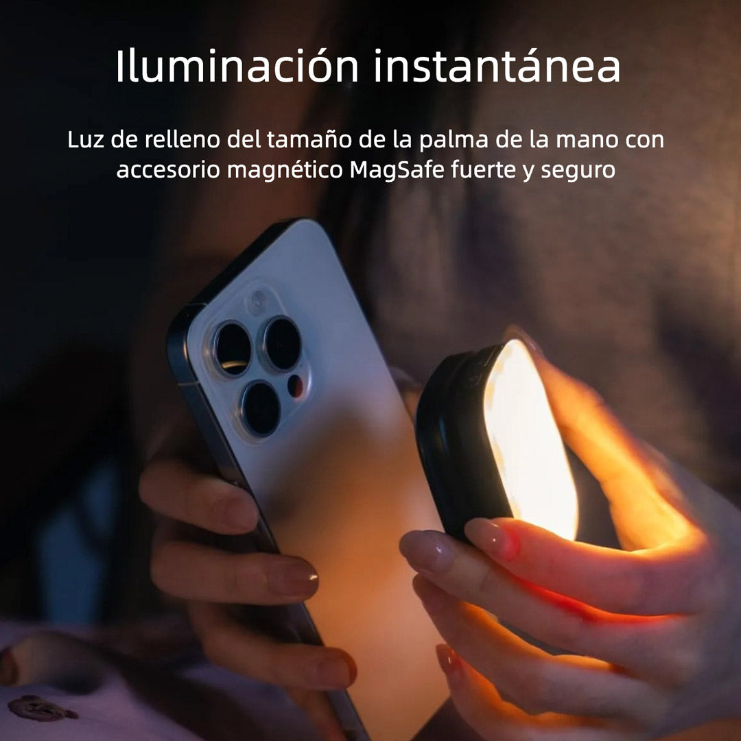 Luz Selfie Magnética con Espejo para iPhone, Compatible con MagSafe y Android, Luz LED Portátil Recargable para Video y Fotos – SC012