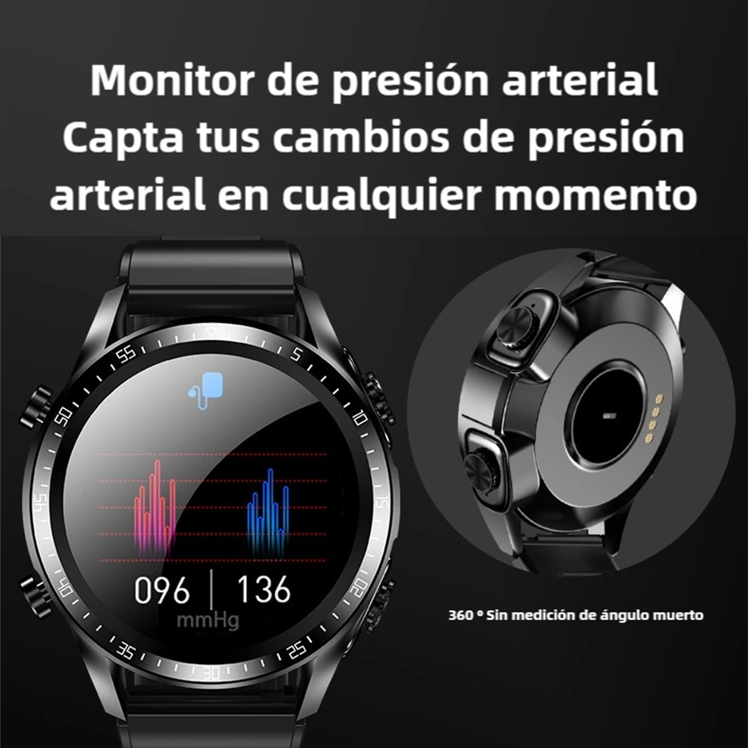 Reloj inteligente 2 en 1 con Auriculares Inalámbricos TWS, Bluetooth 5.0, IP67, Compatible con iPhone y Android -SW025 - Yesmart
