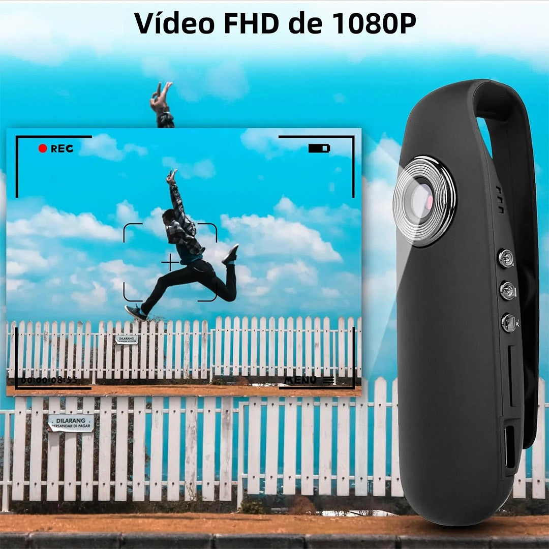 Cámara Corporal Mini 1080P HD con Detección de Movimiento, Batería Recargable, 180 Min de Grabación, Soporta Tarjeta SD hasta 64GB (Incluye Tarjeta MicroSD de 32GB GRATIS) CC003 - Yesmart