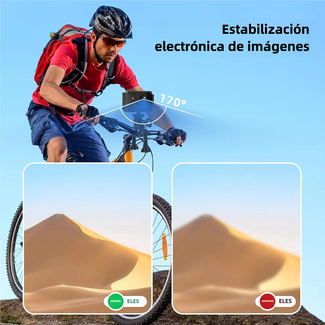 Cámara Deportiva 4K 30fps con WiFi, 40m Impermeable, Control Remoto y Accesorios Completos CC004 - Yesmart