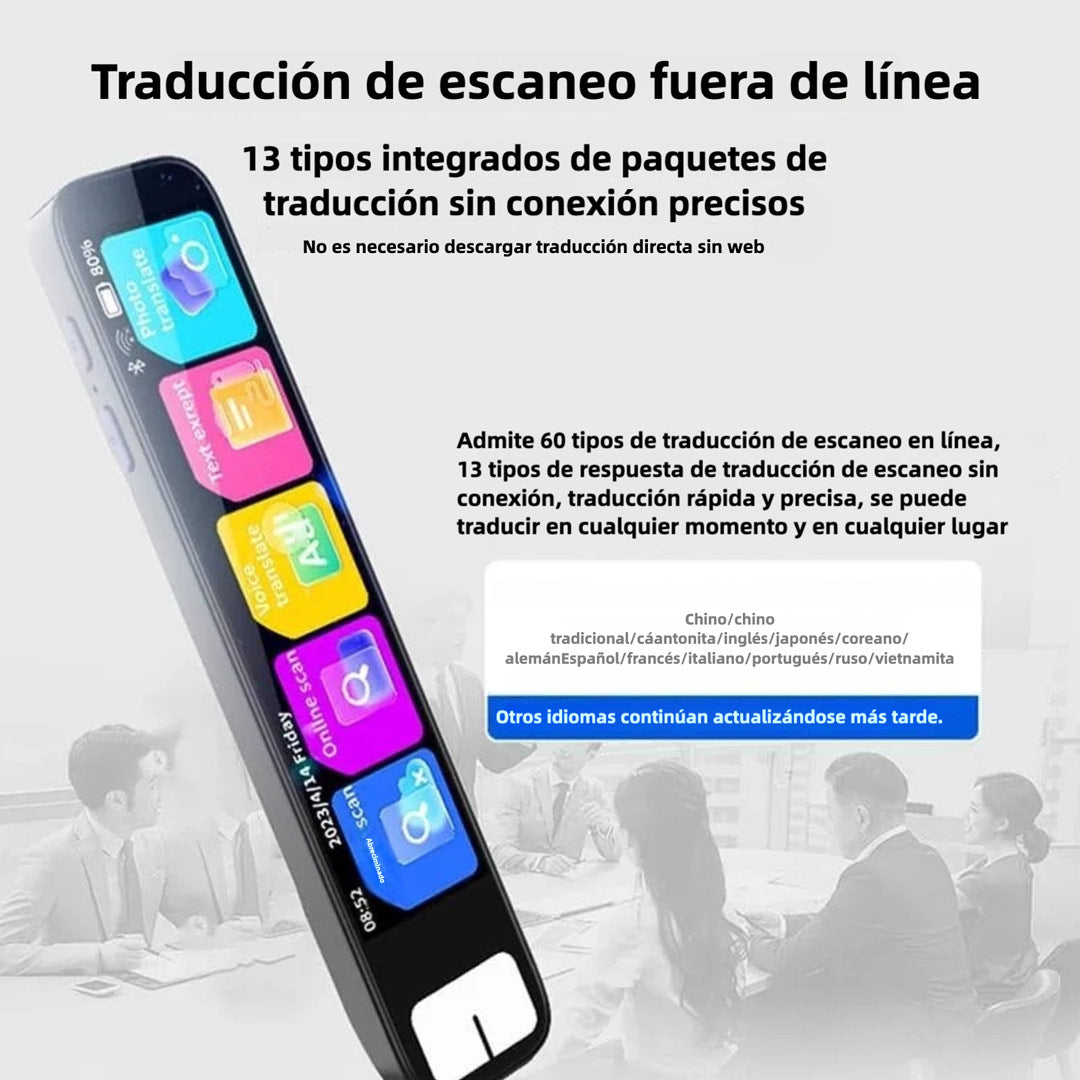 Lápiz Traductor T6S Sin Necesidad de WiFi, Dispositivo Traductor de Idiomas, Lápiz Lector Escaneador, Traductor de Voz Instantáneo CL002