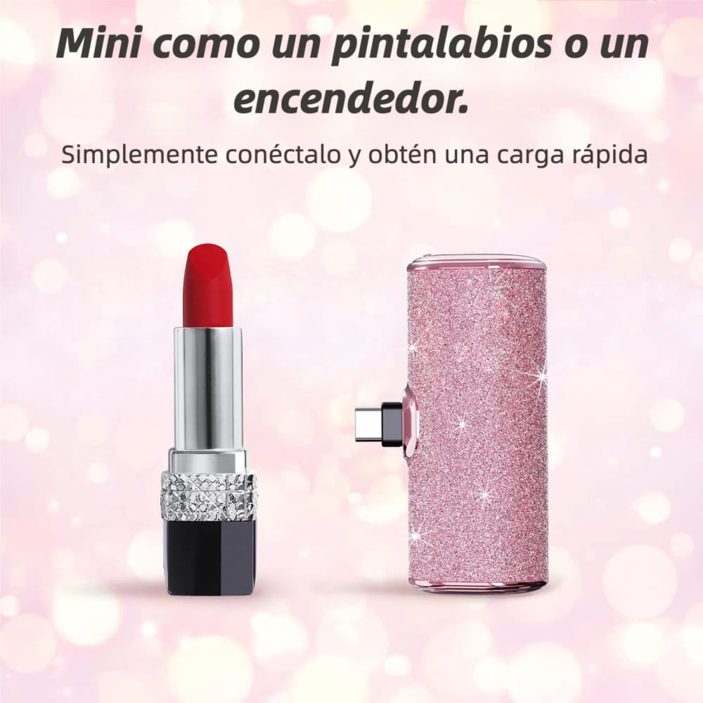 Cargador Portátil USB-C 4500mAh Ultra Compacto – Mini Power Bank Brillante Compatible con iPhone 15/16 y Samsung Galaxy S24/S23/Z Flip