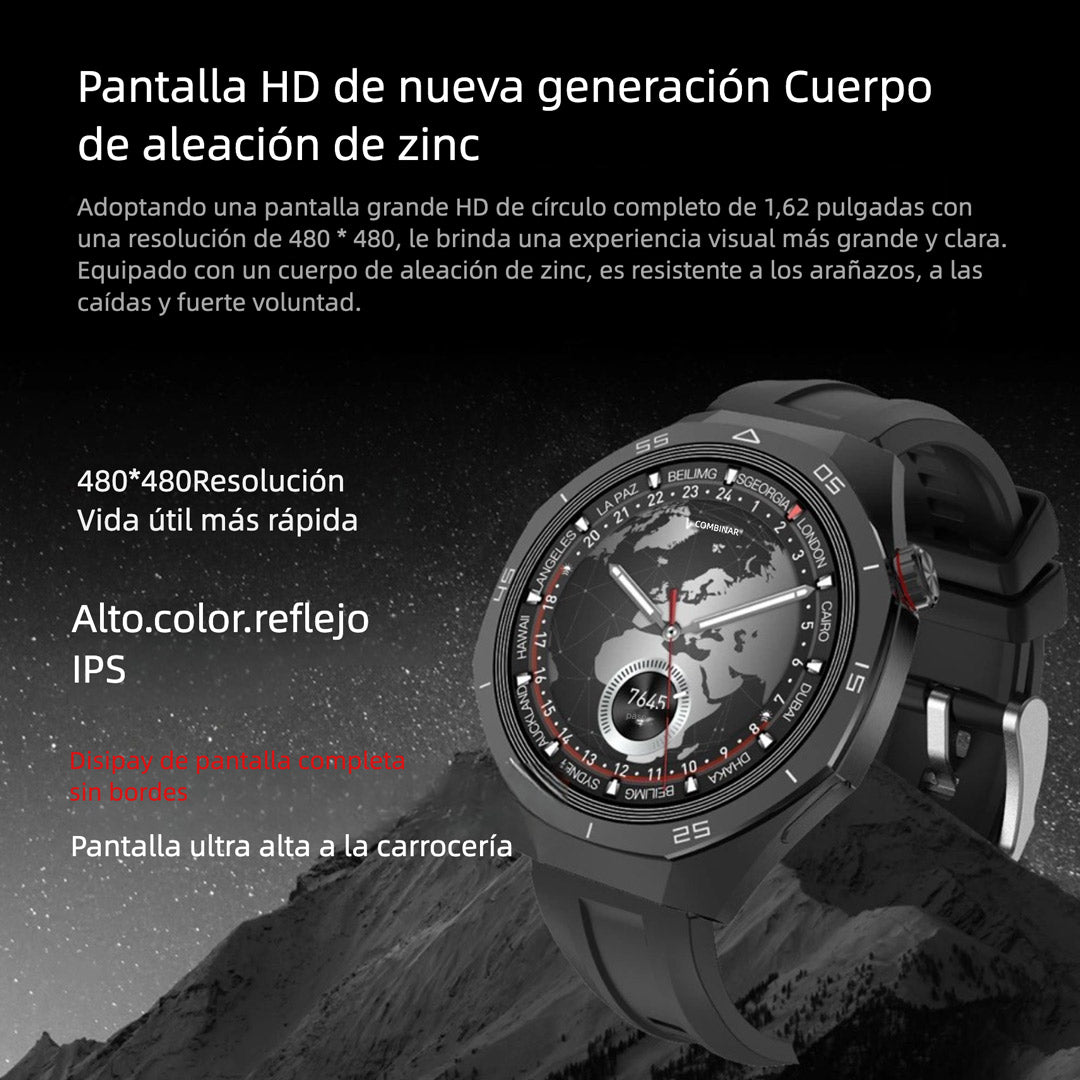 Reloj Inteligente Deportivo con Pantalla HD, Navegación GPS, Bolsa de Valores y Asistente de Voz – SW039