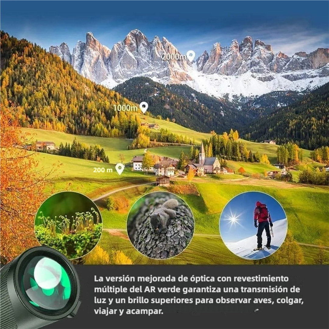 Telescopio Monocular de Alta Potencia 80x100, Compatible con Teléfonos Inteligentes, con Trípode y Prismas BAK-4, Ideal para Senderismo, Caza, Observación de Estrellas y Aves - HM003