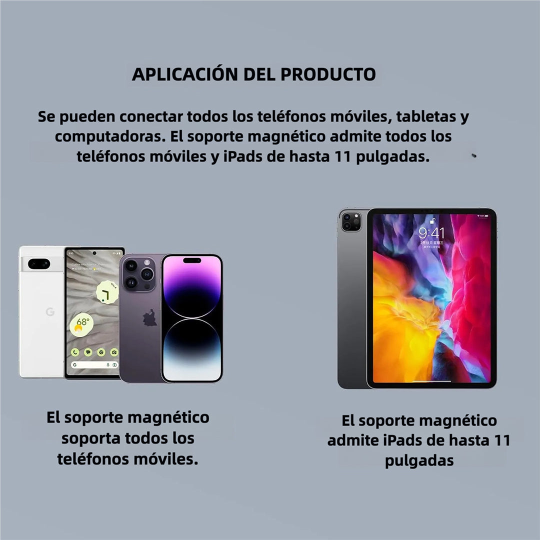 Teclado Bluetooth Plegable Mini con Soporte Magnético, Teclado Ergonómico y Silencioso, Recargable y Compatible con iPad, iPhone, Android, y Más KM006 - Yesmart