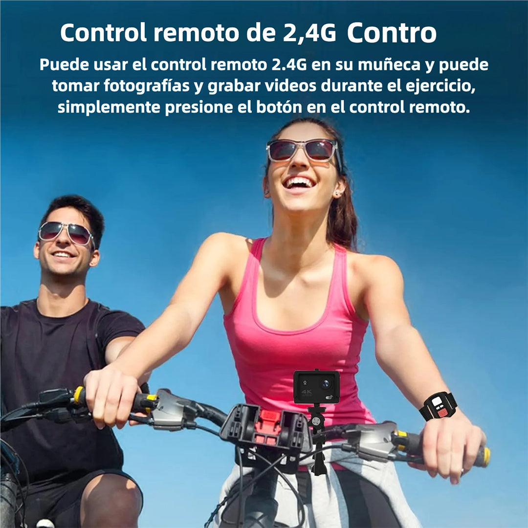 Cámara Deportiva 4K 30fps con WiFi, 40m Impermeable, Control Remoto y Accesorios Completos CC004 - Yesmart