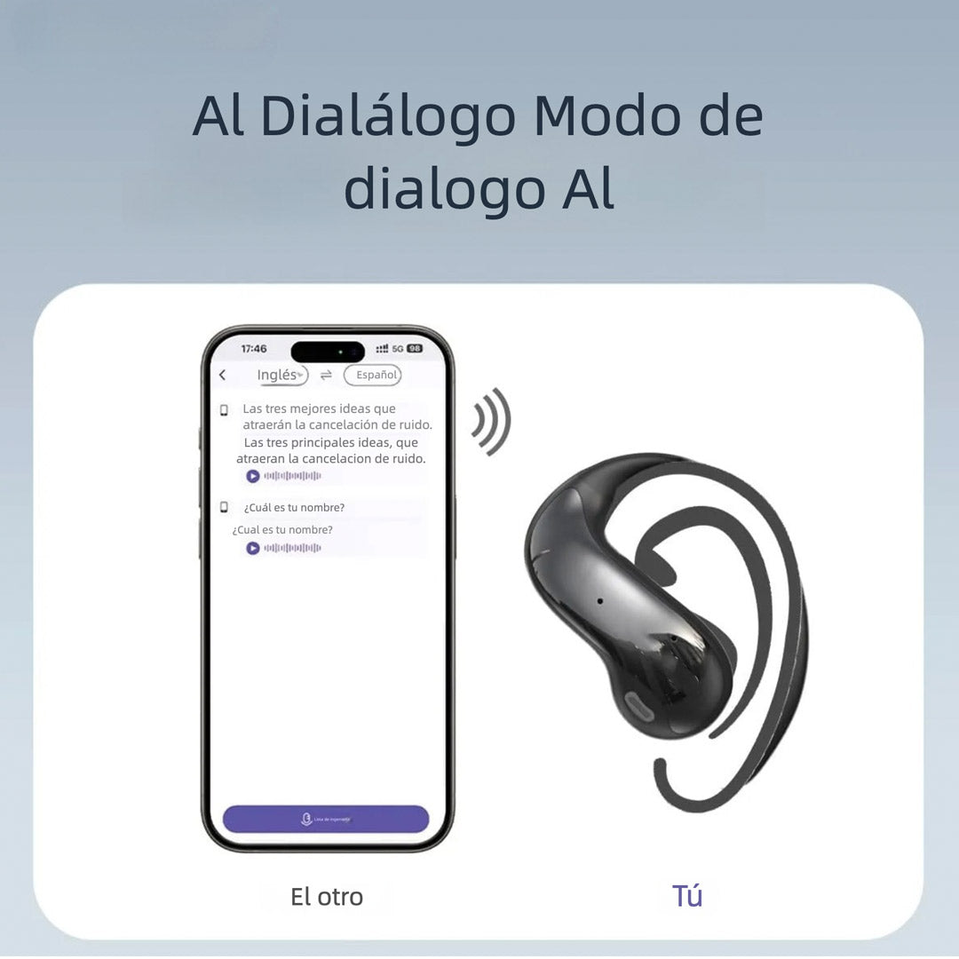 Audífonos Traductores Inteligentes con Pantalla Táctil, Traducción en Tiempo Real en 134 Idiomas, Bluetooth para Android y iPhone – BH040