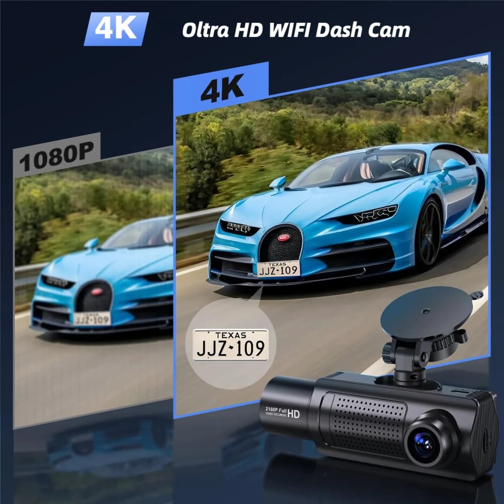 Miden X5 Cámara Dash Cam 4K WiFi Frontal + Interior + Trasera – Grabación 2160P/1080P, Visión 360°, 3 Canales, con Tarjeta SD 64GB Incluida