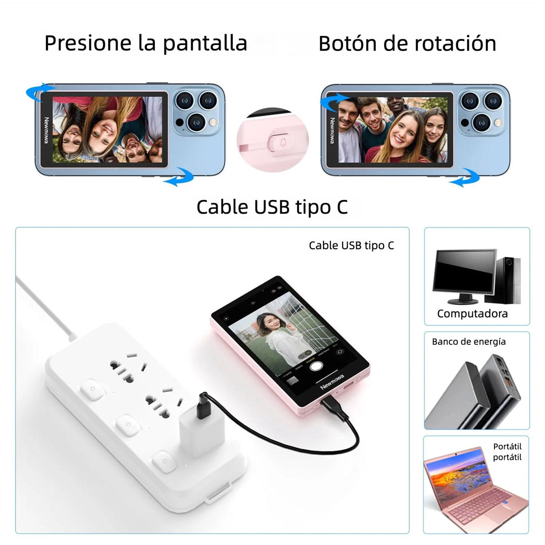 Monitor Vlog Selfie Magnético 1080P para iPhone con Grabación Inalámbrica y Pantalla Giratoria – SC014