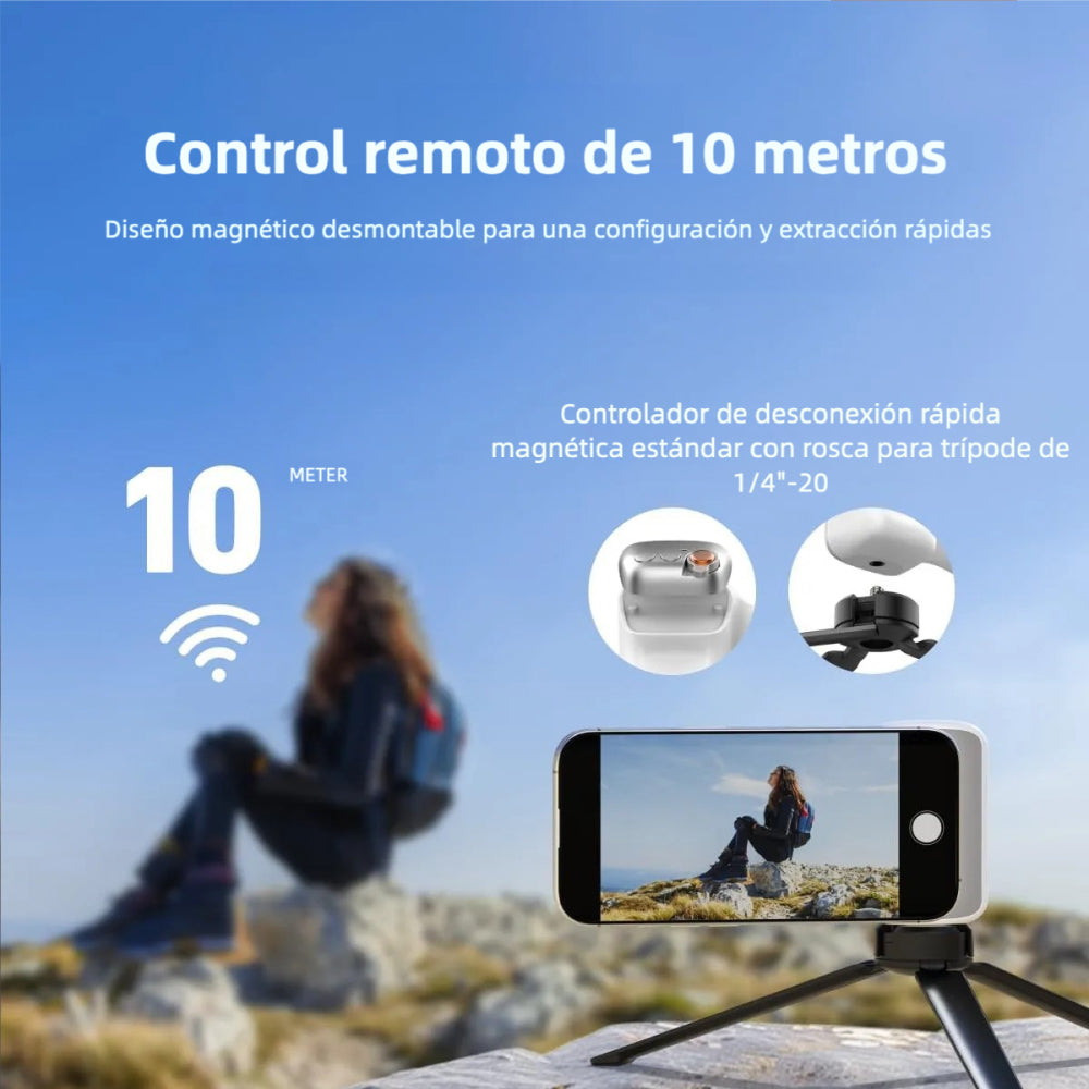 Kit Creador TELESIN: Fun Shot Grip Magnético + Luz Selfie C03, Compatible iPhone MagSafe & Android - SC016