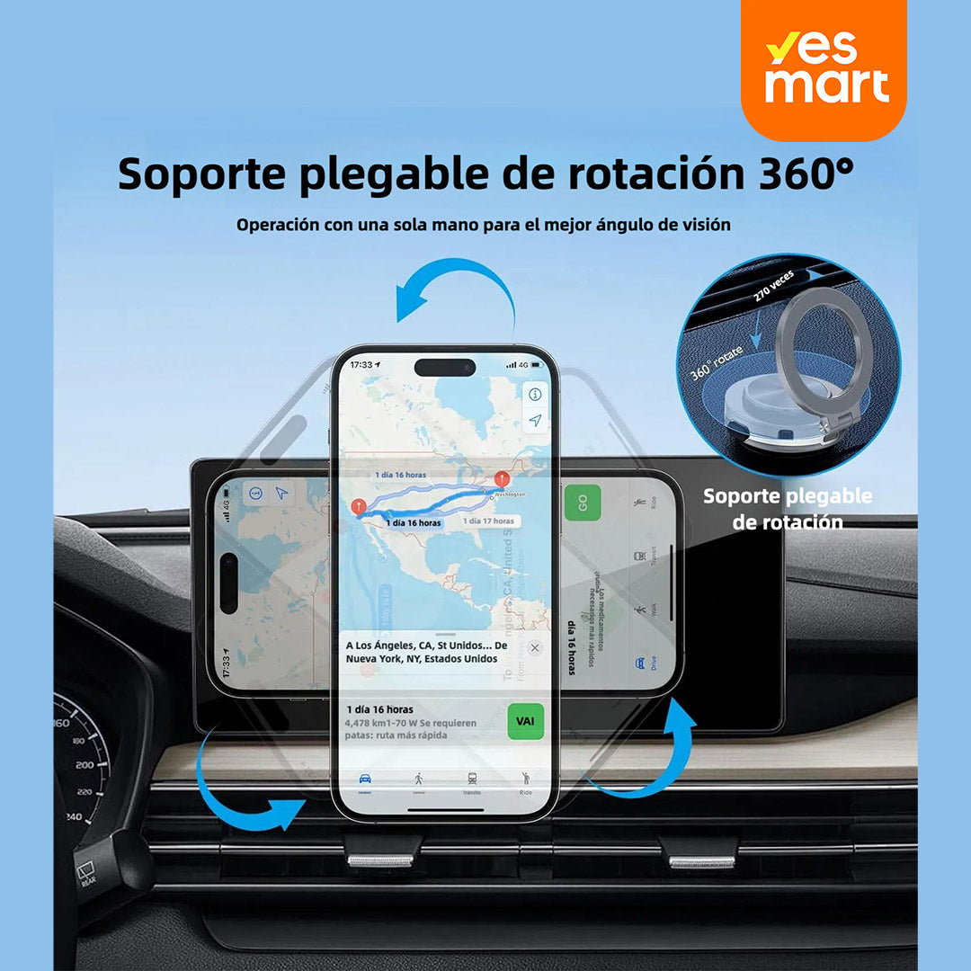 Soporte de Teléfono para Coche Portátil con Succión al Vacío para Commuters Ocupados, Navegación, Llamadas de Video y Experiencia de Conducción Segura - SC007