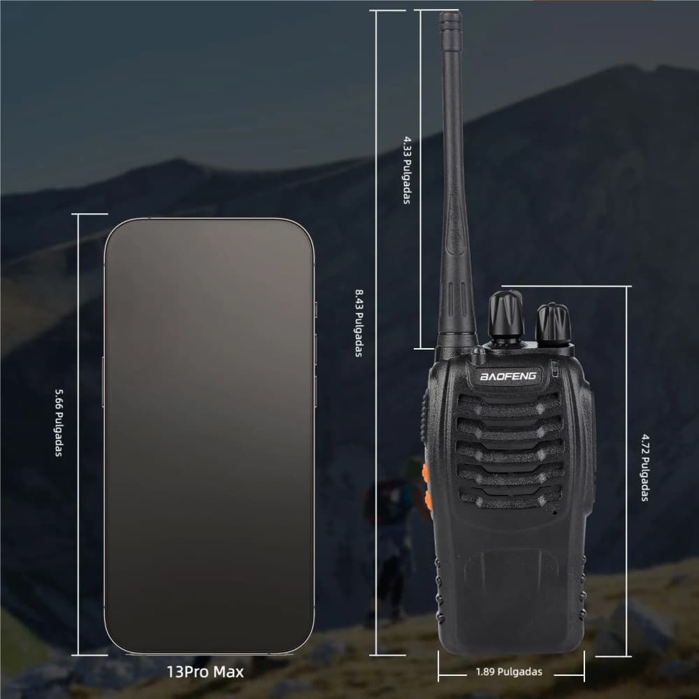Walkie Talkies 888S Recargable de Largo Alcance con Auriculares para Adultos, Radio Profesional de 16 Canales, Radios Bidireccionales de Mano, Batería de Iones de Litio y Cargador Incluidos - Modelo CL007