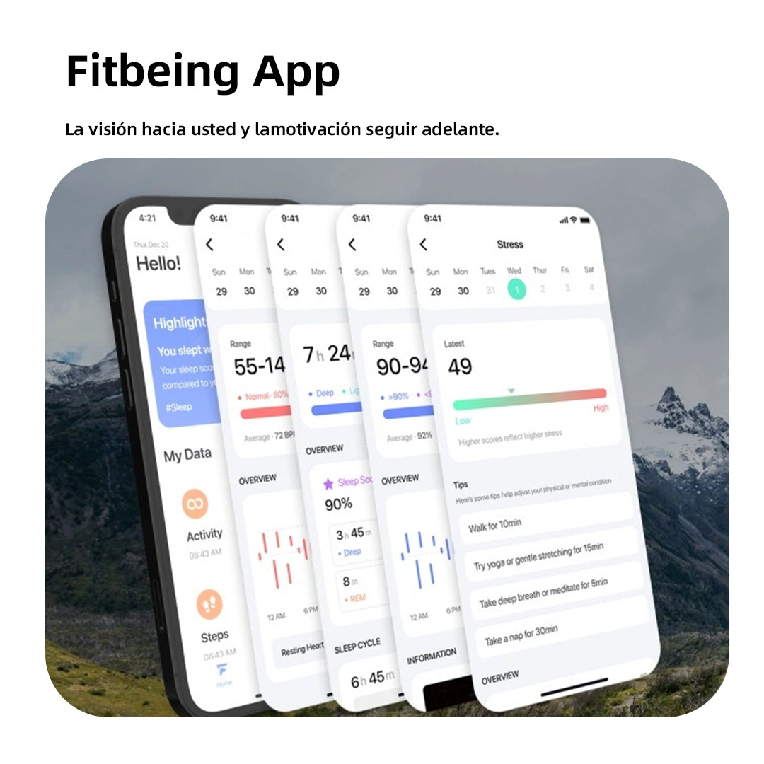 Reloj inteligente con GPS Incorporado, Pantalla AMOLED 1.78", 3ATM Resistente al Agua, Rastreador de Actividad y Monitor de Ritmo Cardíaco -SW027 - Yesmart