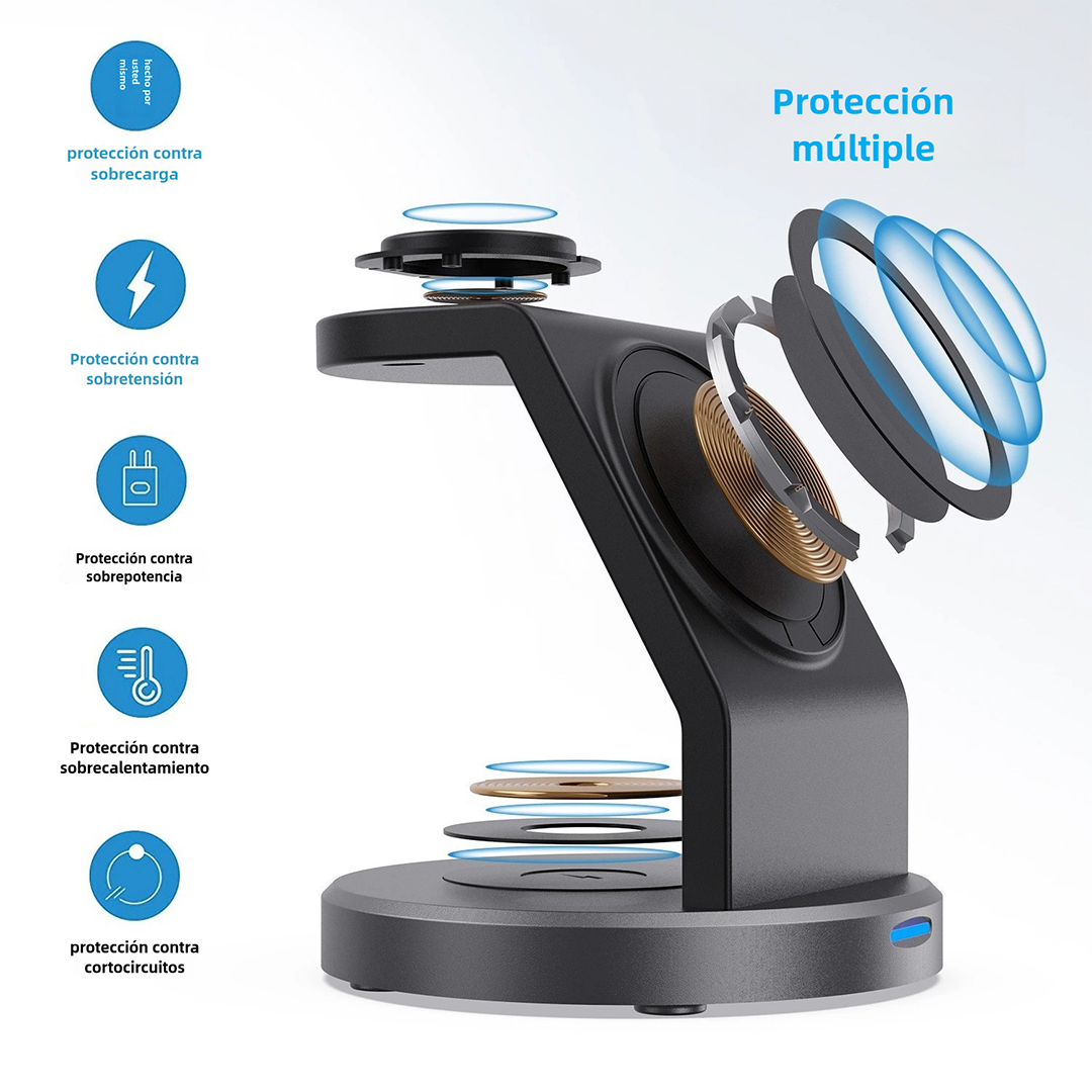 Soporte Magnético de Cargador Inalámbrico 3 en 1 para iPhone, iWatch y AirPods con Carga Rápida CI007 - Yesmart