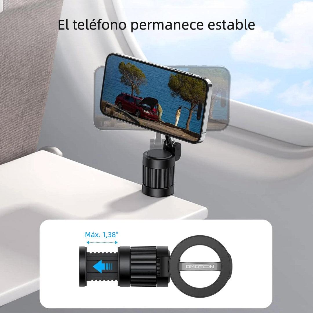 Soporte de Teléfono para Avión, Soporte Magnético para Teléfono de Avión, Soporte de Viaje Portátil, Esenciales de Viaje en Avión, Soporte Universal para Teléfono con Anillo Metálico - SC008