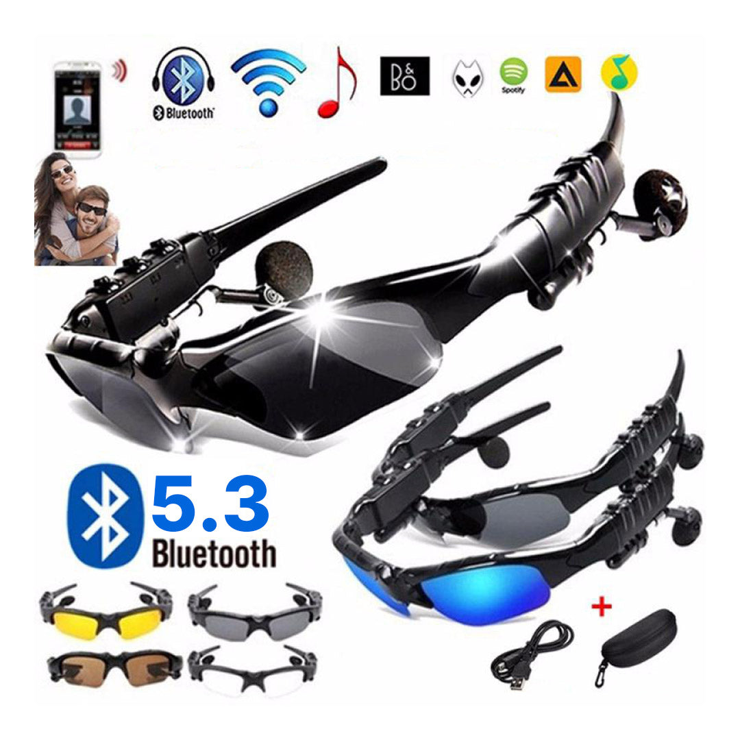 Gafas de Sol Bluetooth Inalámbricas con Estéreo y Protección Rayos UV, Audífonos Bluetooth 4.1 para Música y Llamadas, Para Hombres y Mujeres, con Micrófono - BH038