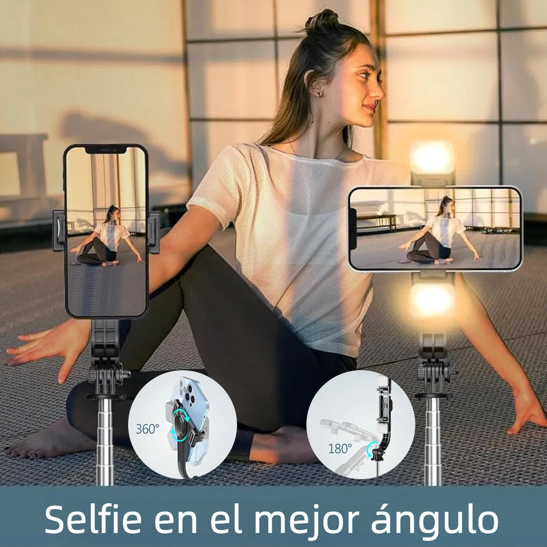 Palo de Selfie Trípode con Luz y Control Remoto – Extensible 114cm para iPhone, Samsung y Android - SC010