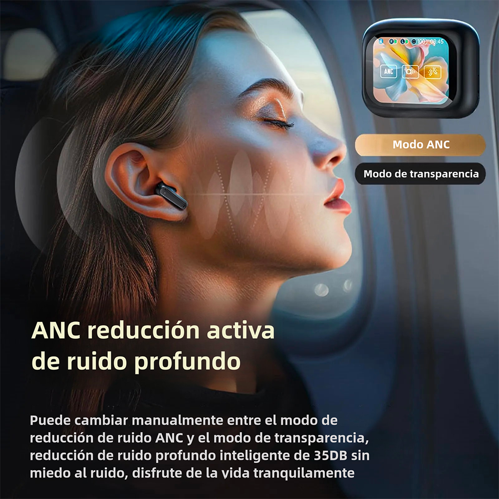 Auriculares Bluetooth 2.01" touch color screen auriculares ANC con reducción de ruido -BH006 - Yesmart