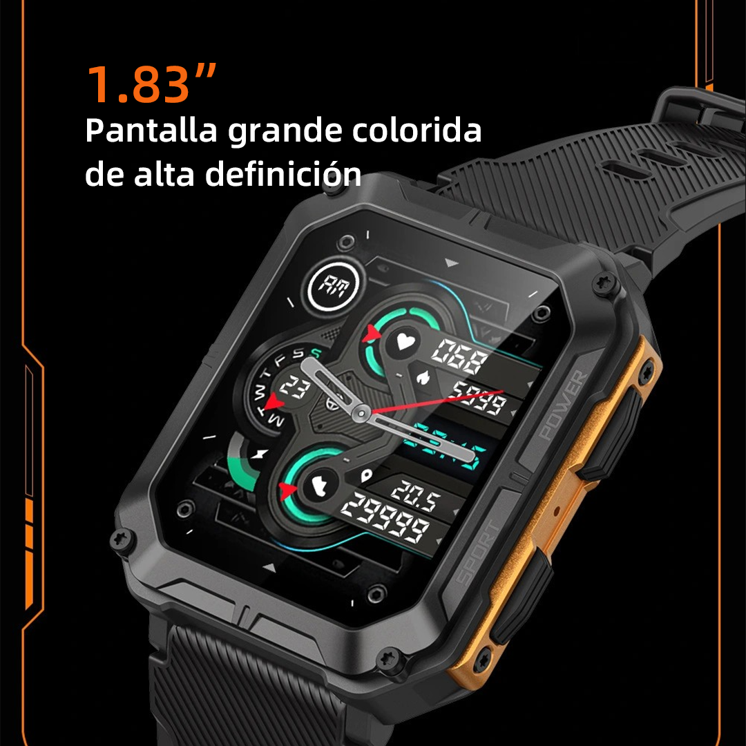 Reloj Inteligente Resistente con Llamadas, Monitor de Salud, 10 ATM Impermeable y Batería de 21 Días SW029 - Yesmart