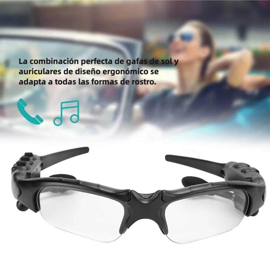 Gafas de Sol Bluetooth Inalámbricas con Estéreo y Protección Rayos UV, Audífonos Bluetooth 4.1 para Música y Llamadas, Para Hombres y Mujeres, con Micrófono - BH038