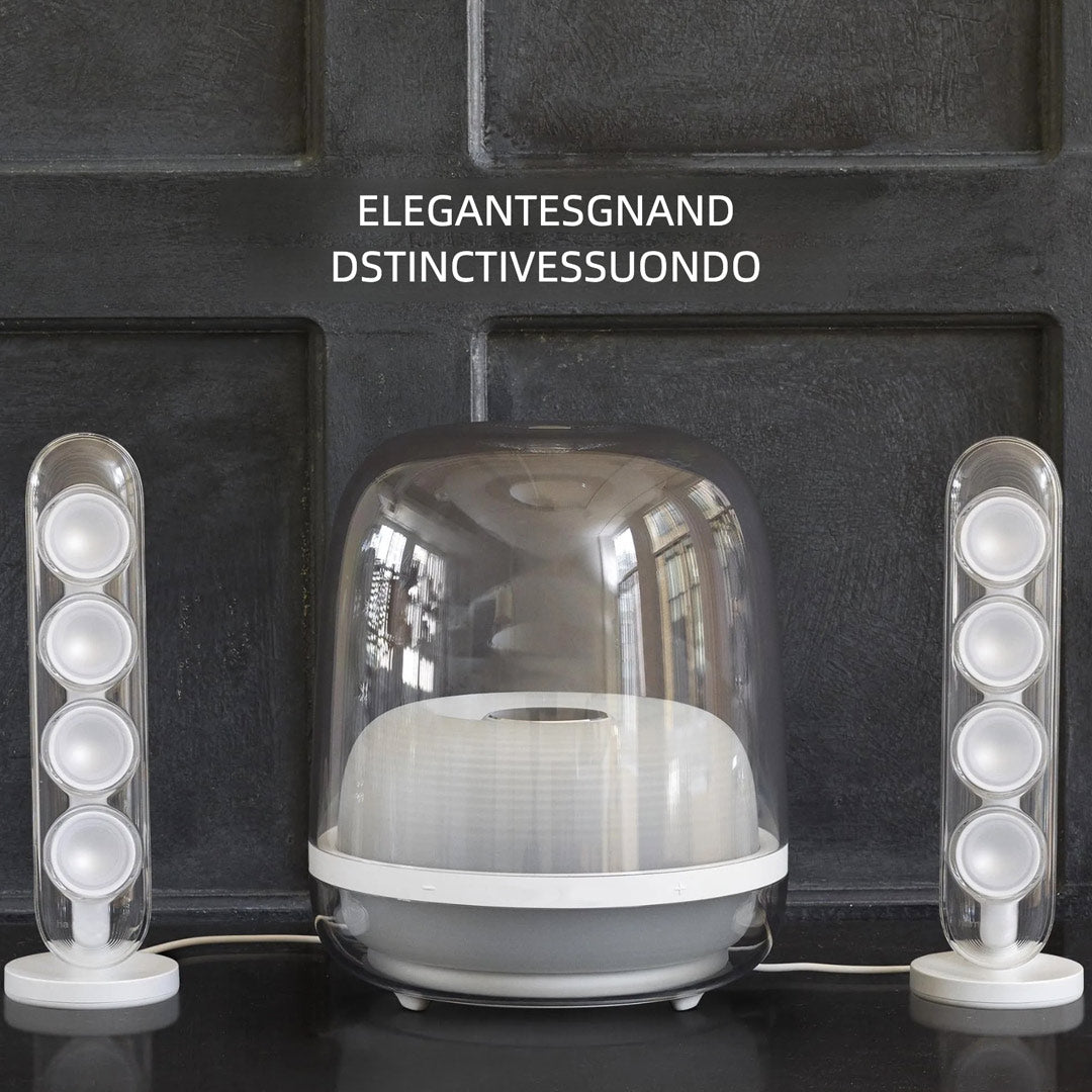 Sistema de Sonido Harman Kardon SoundSticks 4 2.1 Bluetooth, Diseño Industrial Transparente, Graves Profundos - BS022