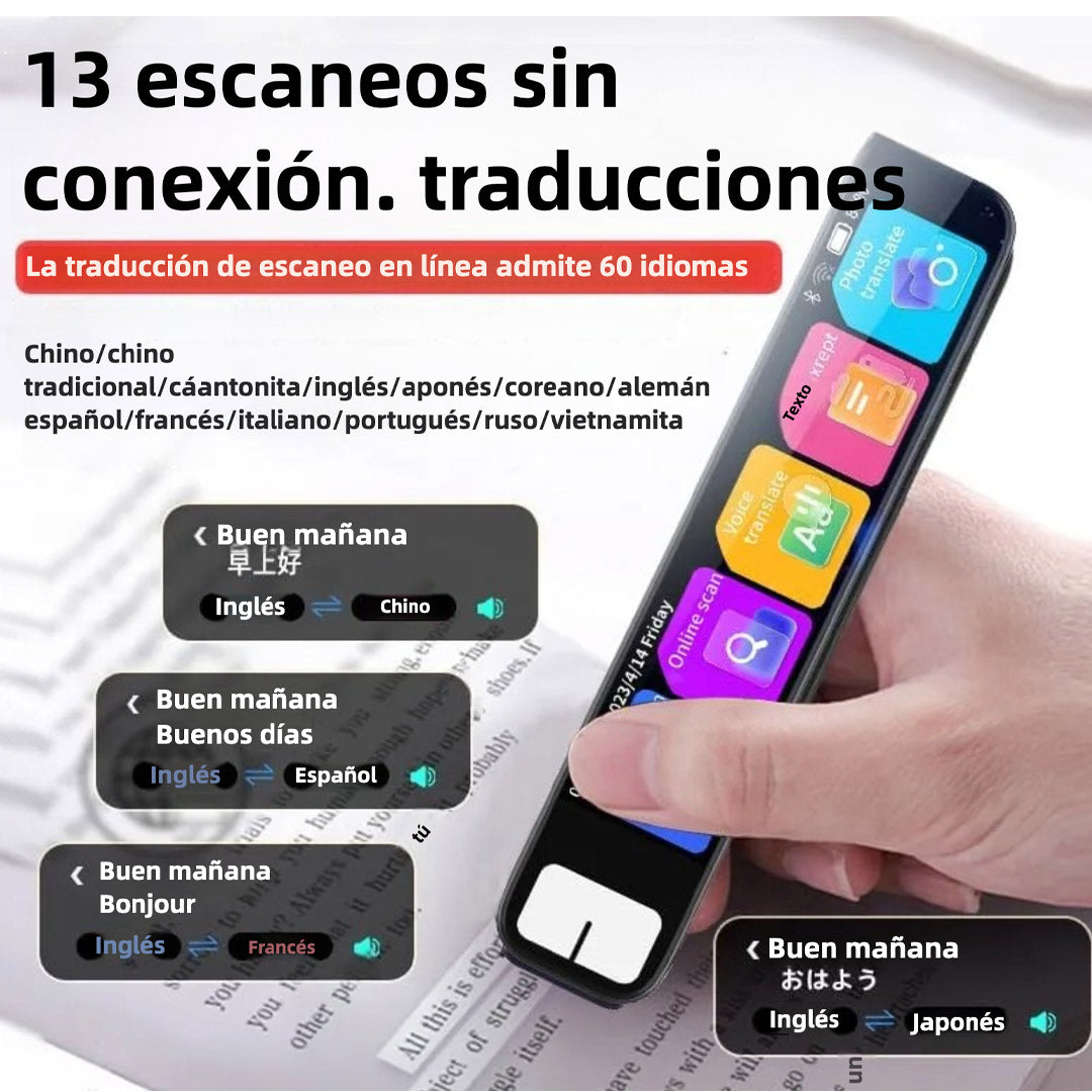 Lápiz Traductor T6S Sin Necesidad de WiFi, Dispositivo Traductor de Idiomas, Lápiz Lector Escaneador, Traductor de Voz Instantáneo CL002