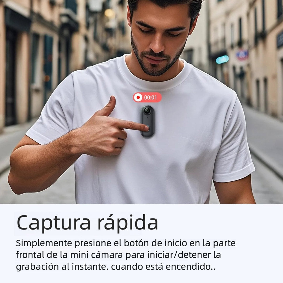 Cámara Corporal Mini 128GB FHD 1080P, Cámara Portátil para Manos Libres con Accesorios Magnéticos, Grabación Discreta para Trabajo, Viajes y Mascotas - CC012