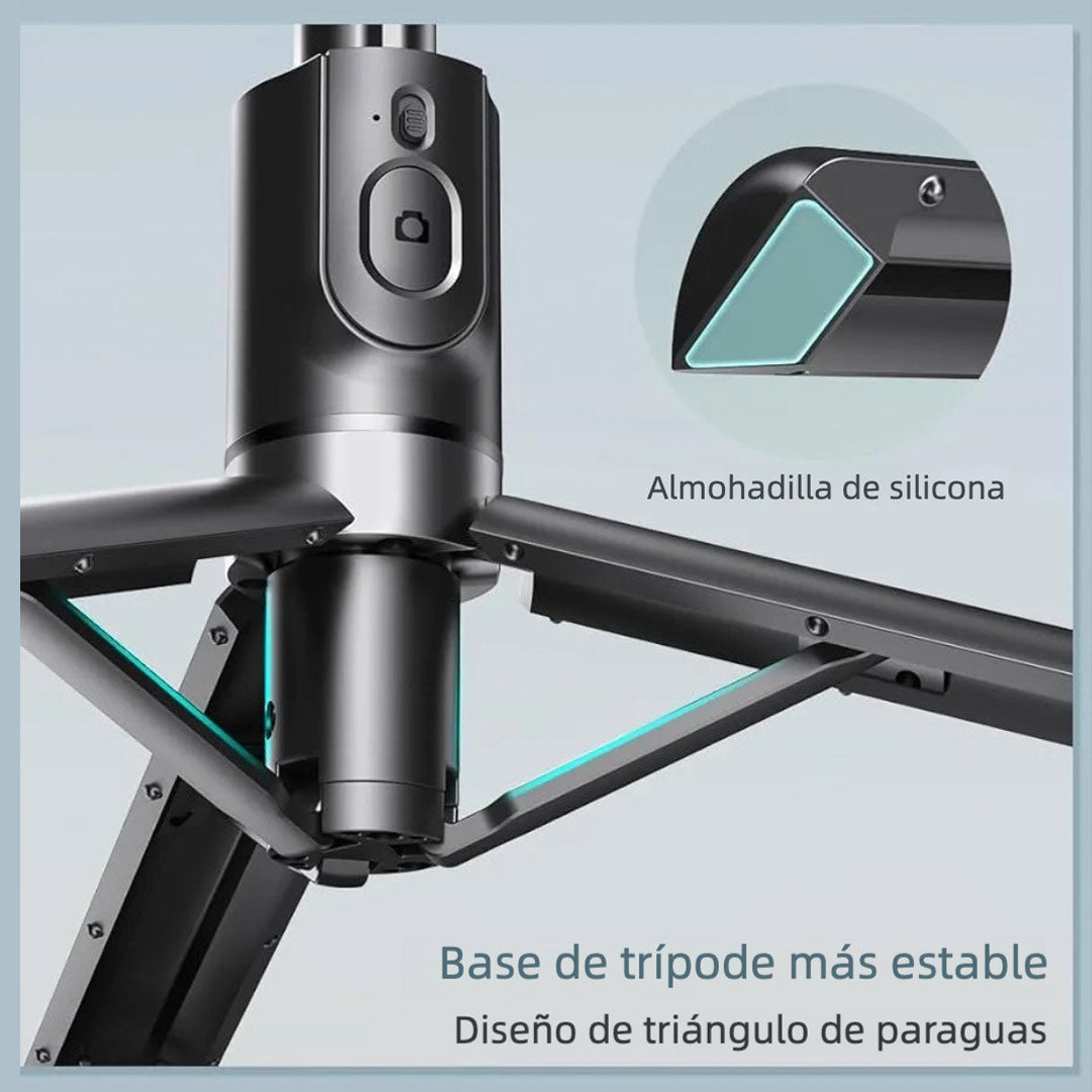 Palo de Selfie Trípode con Luz y Control Remoto – Extensible 114cm para iPhone, Samsung y Android - SC010