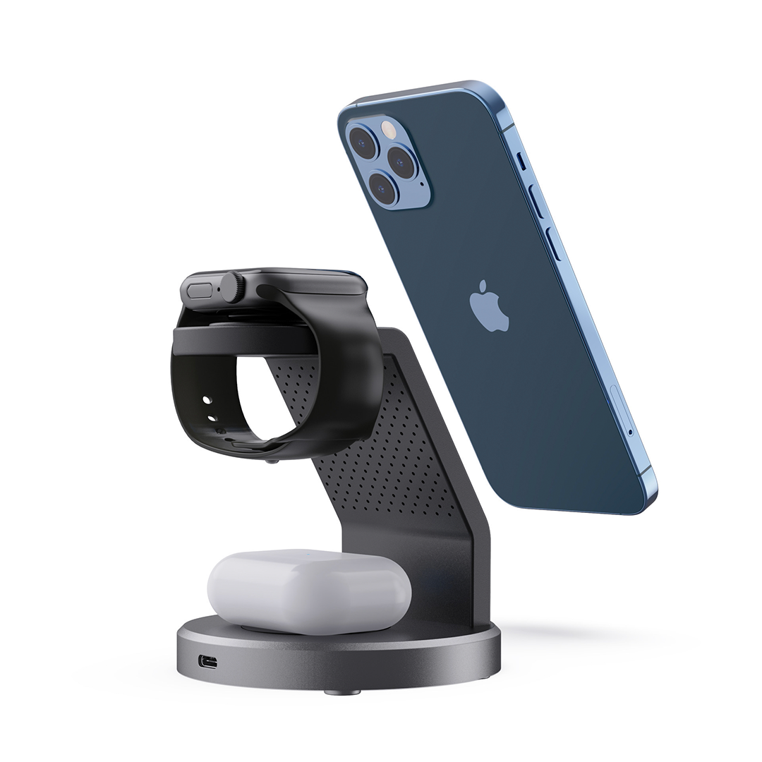 Soporte Magnético de Cargador Inalámbrico 3 en 1 para iPhone, iWatch y AirPods con Carga Rápida CI007 - Yesmart