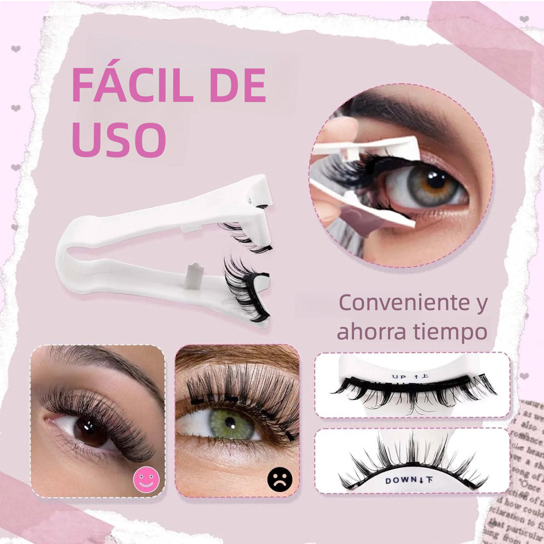 Pestañas Magnéticas con Aplicador, 2 Pares Reutilizables, Sin Pegamento, Look Natural y Fácil de Usar – CM004