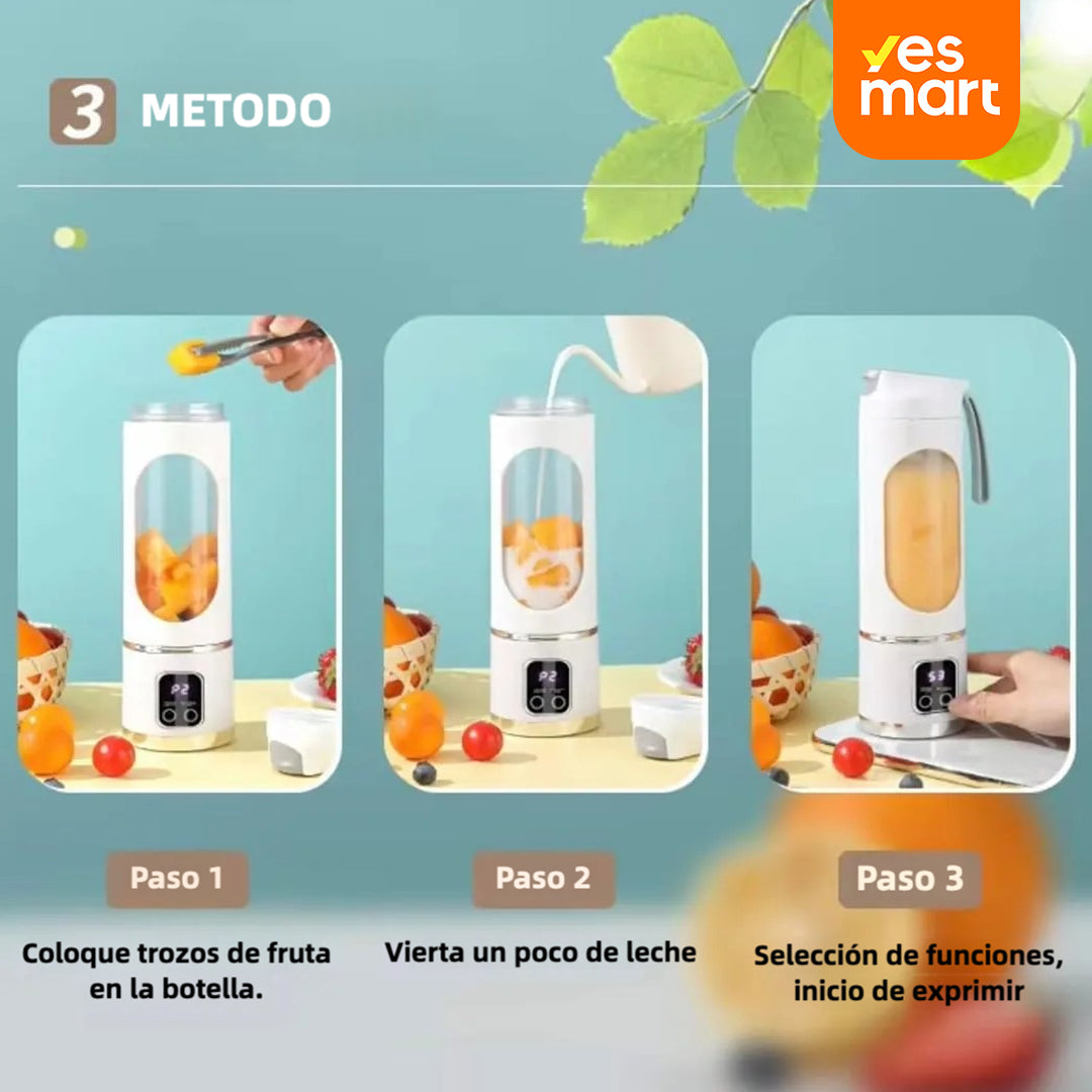 Licuadora Portátil de 15 Onzas (435.2 ml) Recargable por USB, Sin Cables, Personal Blender sin BPA, Ideal para Batidos y Smoothies - EJ007