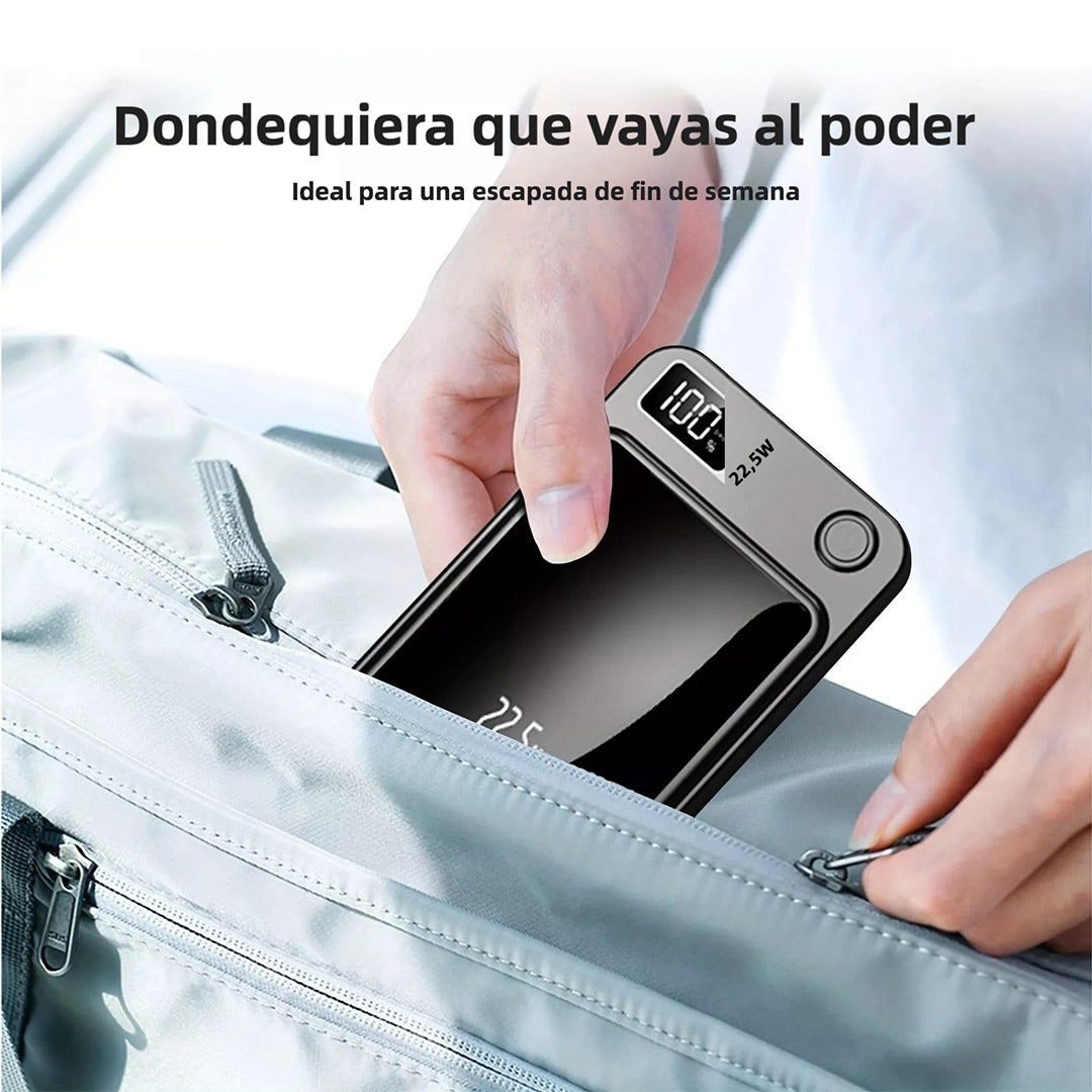 Power Bank Magnético Inalámbrico - Carga Rápida 22.5W con Tecnología MagSafe, Batería de Alta Capacidad y Pantalla LED Digital BP003