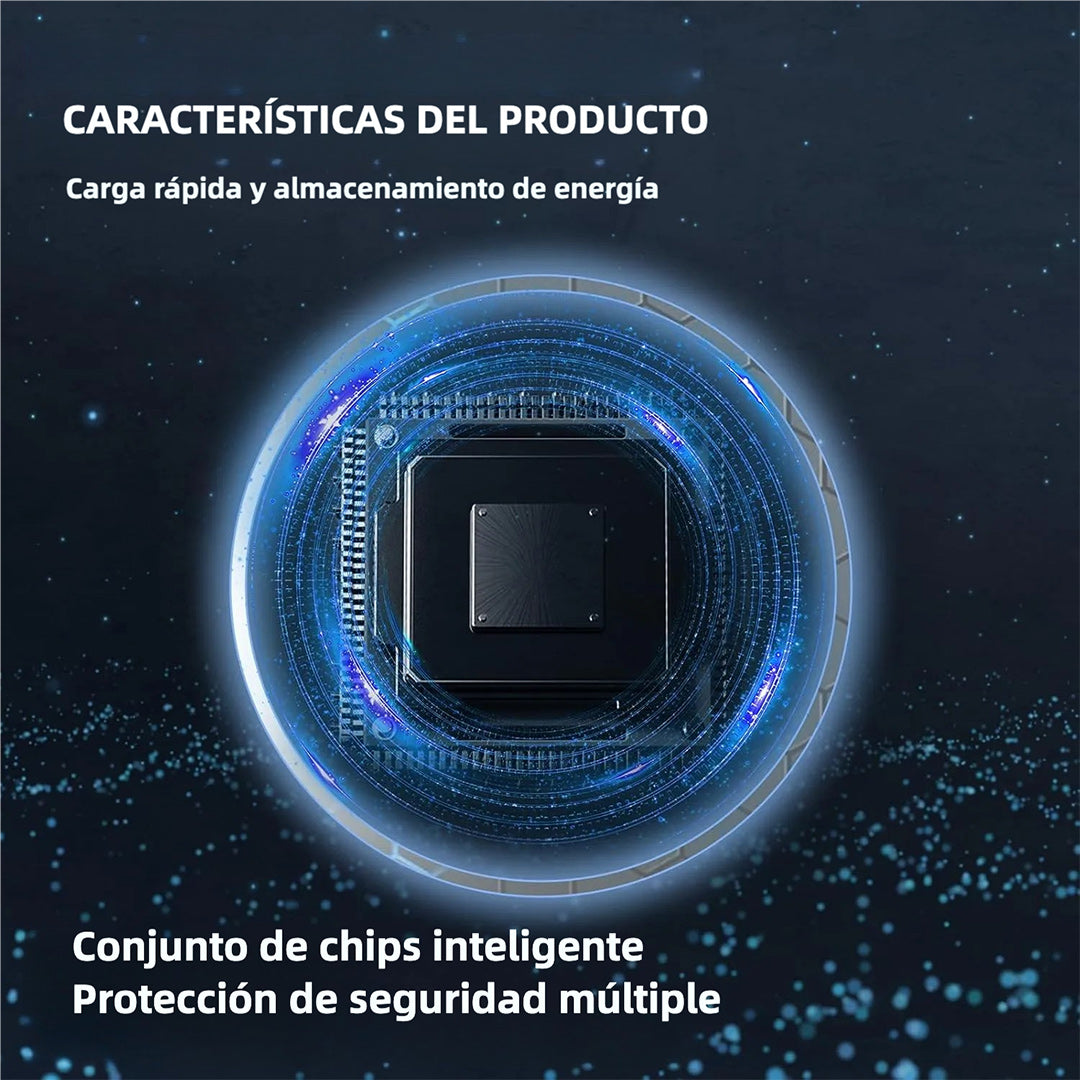 Banco de Energía 5 en 1 Internacional 10000mAh, Cargador Portátil Inalámbrico con Enchufe AC y Cable Integrado (Type-C y Lighting USB) - 4 Salidas y 2 Entradas BP005 - Yesmart