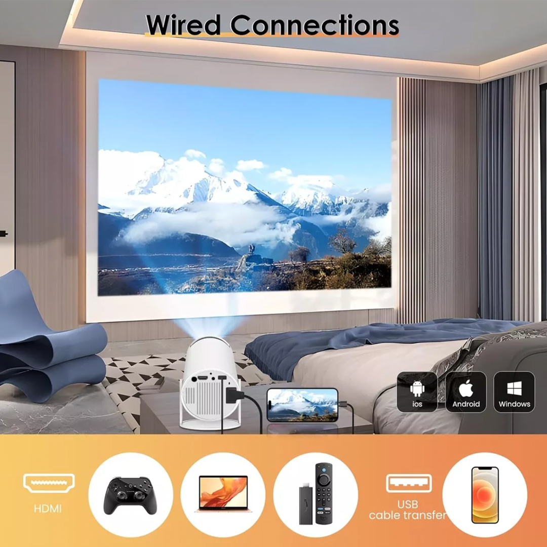 Mini Proyector Gearelec HY300 Profesional 4K con Android 11, WiFi y Bluetooth PP001 - Yesmart