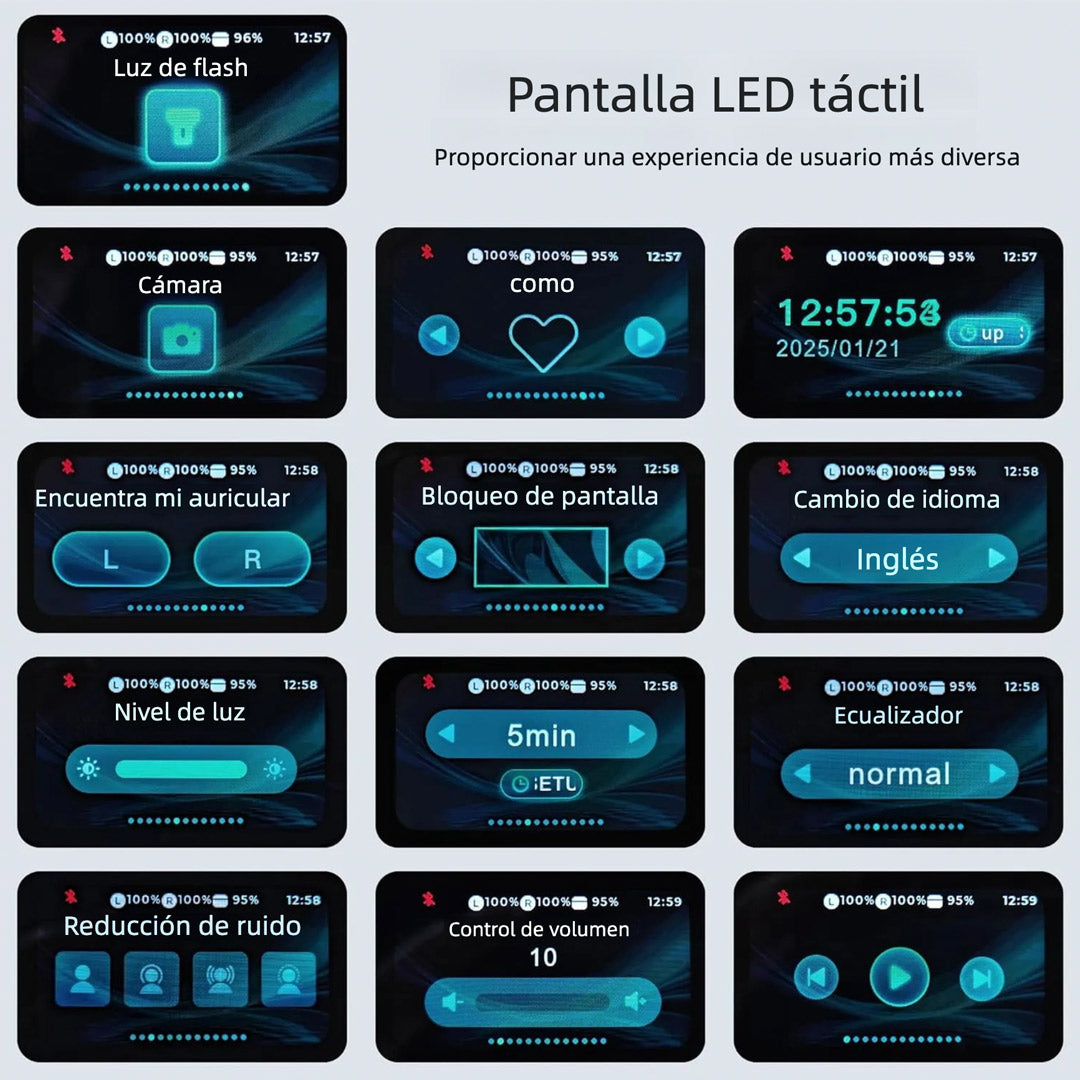 Auriculares Bluetooth Traductores en Tiempo Real, 140 Idiomas, 30h Batería, Diseño Ultraligero para Viajes - BH044