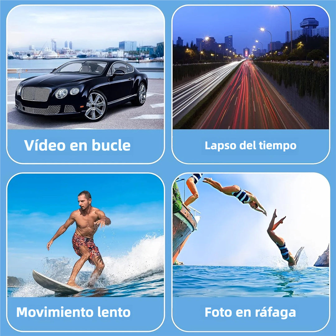 Cámara Deportiva 4K 30fps con WiFi, 40m Impermeable, Control Remoto y Accesorios Completos CC004 - Yesmart