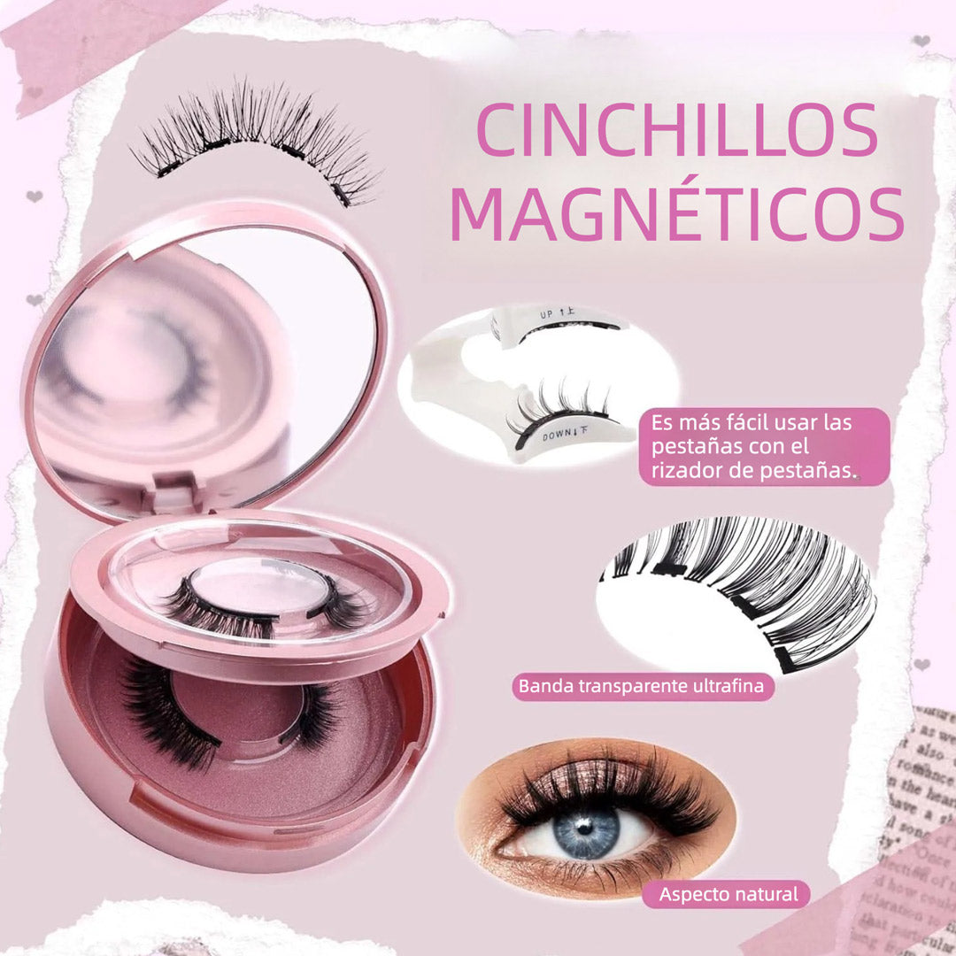 Pestañas Magnéticas con Aplicador, 2 Pares Reutilizables, Sin Pegamento, Look Natural y Fácil de Usar – CM004
