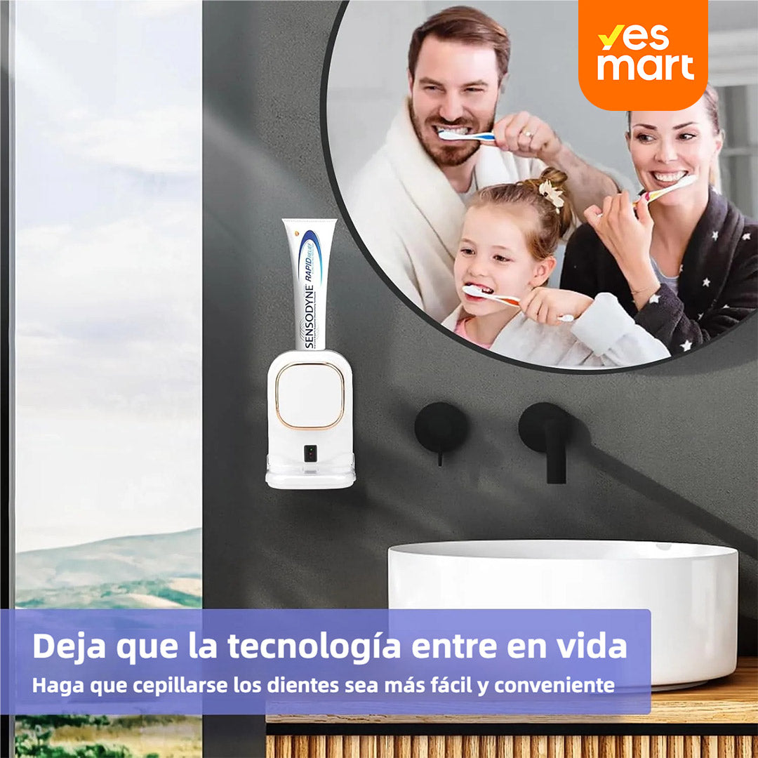 Dispenser Automático de Pasta de Dientes Eléctrico de Pared para Niños y Adultos, con Tecnología de Sensores, 3 Modos Ajustables, Fácil de Limpiar - AH005