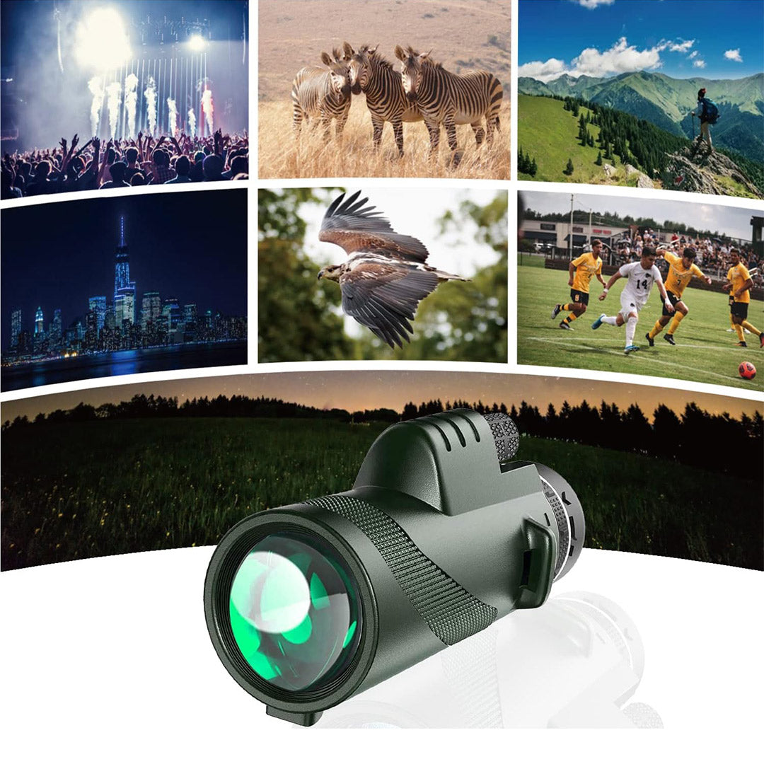 Telescopio Monocular de Alta Potencia 80x100, Compatible con Teléfonos Inteligentes, con Trípode y Prismas BAK-4, Ideal para Senderismo, Caza, Observación de Estrellas y Aves - HM003