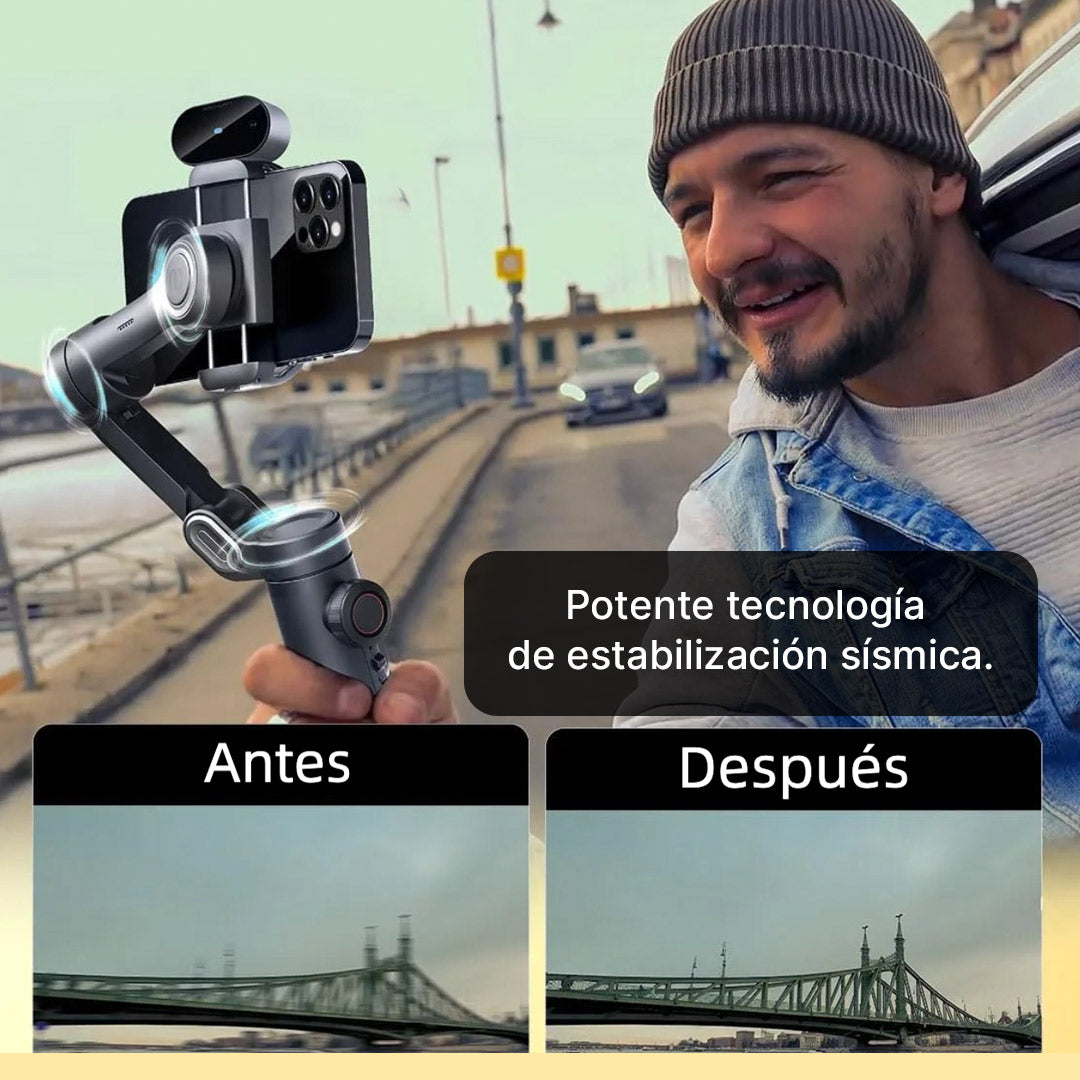 Estabilizador Gimbal 3 Ejes Plegable para Smartphone con Rueda de Enfoque y Control Inteligente – SC015