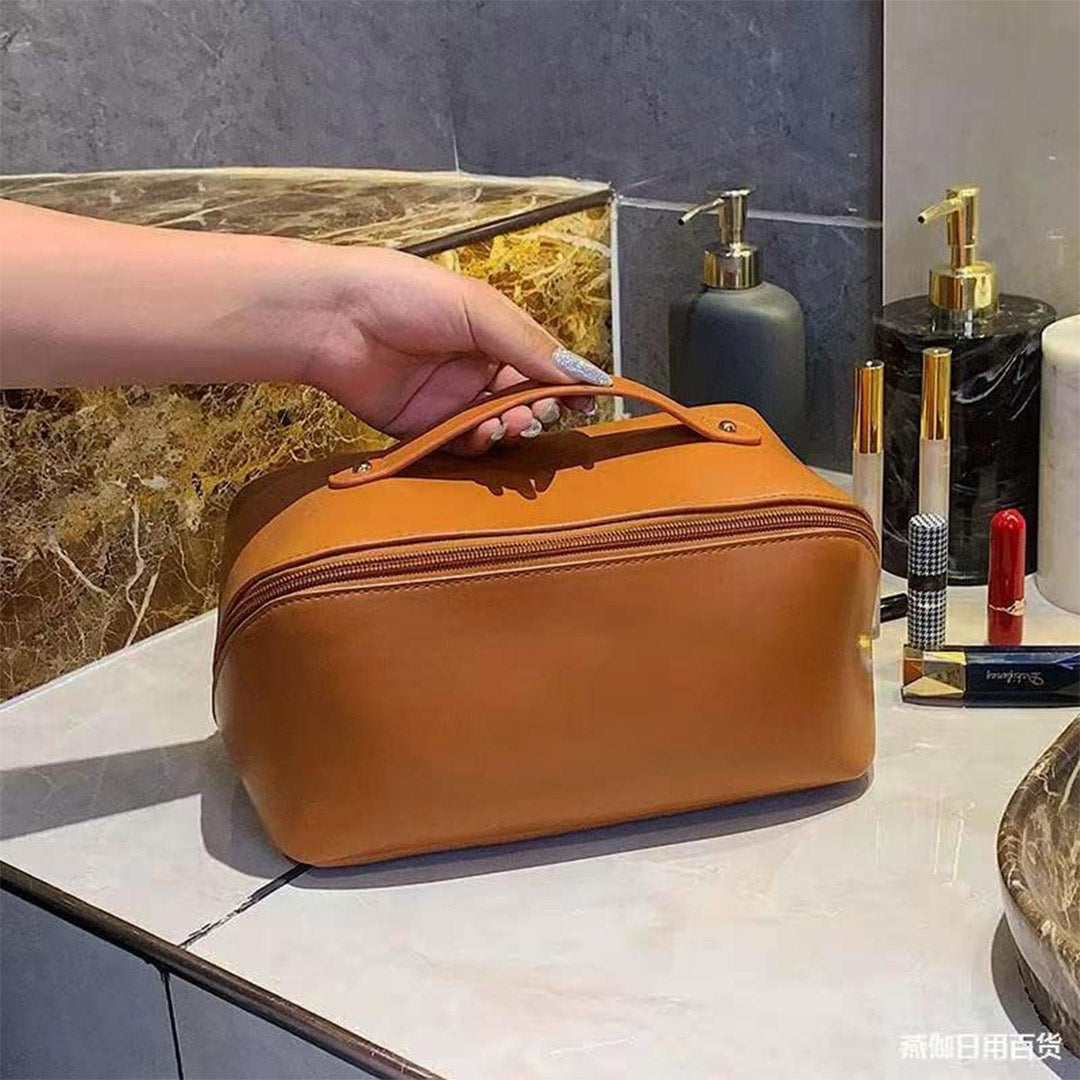 Bolsa de Maquillaje de Viaje, Bolsa de Maquillaje Grande y Resistente al Agua para Mujeres, Con Compartimentos y Asa - AH002