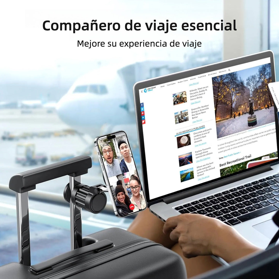 Soporte de Teléfono para Avión, Soporte Magnético para Teléfono de Avión, Soporte de Viaje Portátil, Esenciales de Viaje en Avión, Soporte Universal para Teléfono con Anillo Metálico - SC008
