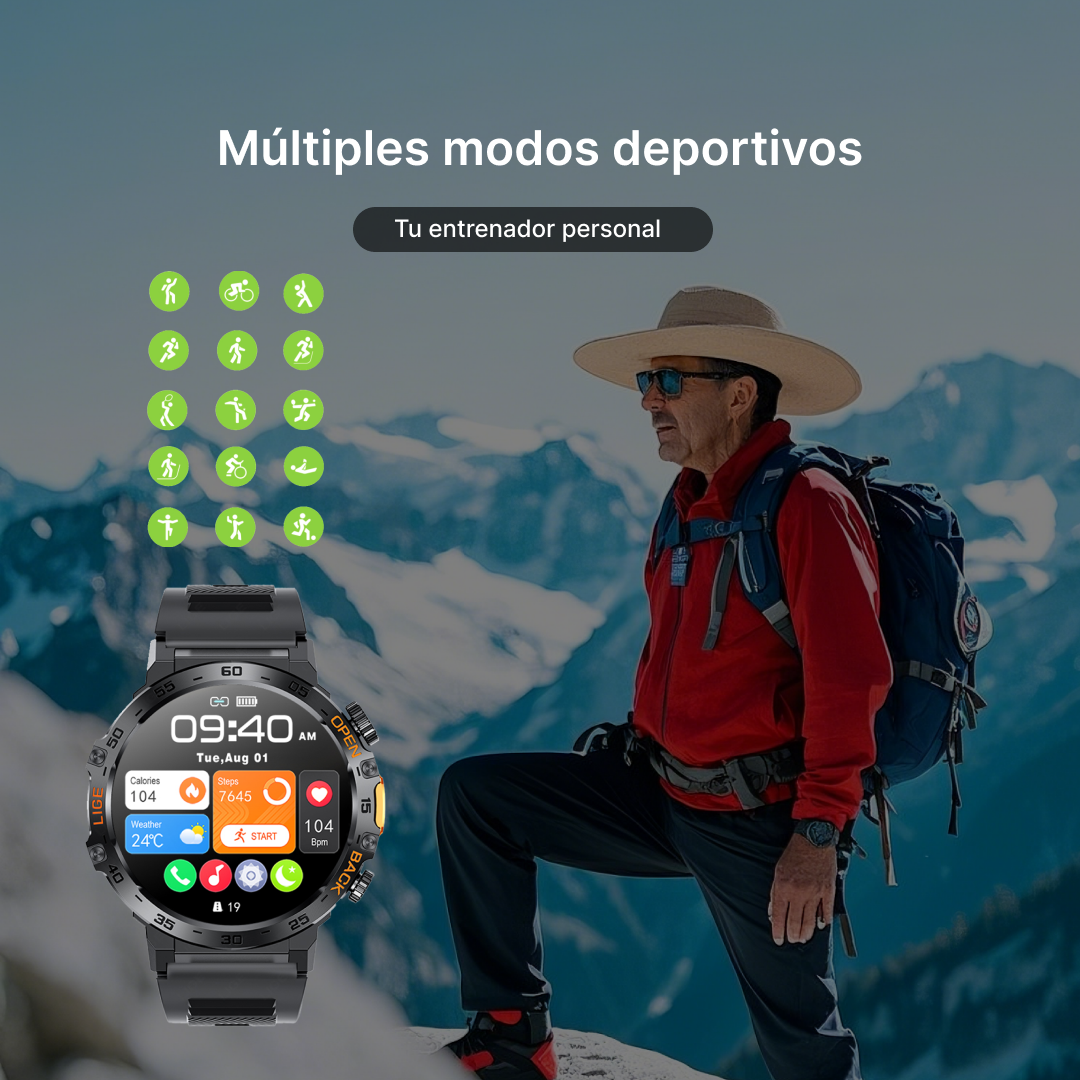 Reloj inteligente Deportivo con Llamadas Bluetooth, Modos Deportivos y Monitoreo de Salud SW019 - Yesmart