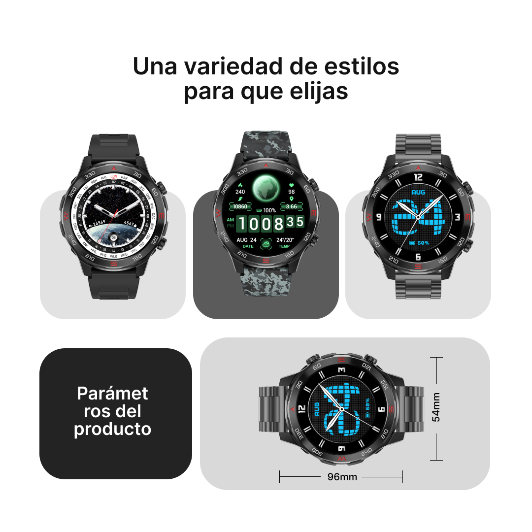 Reloj inteligente Pantalla HD Larga Duración Monitor de Salud Reloj Deportivo Inteligente -SW012 - Yesmart