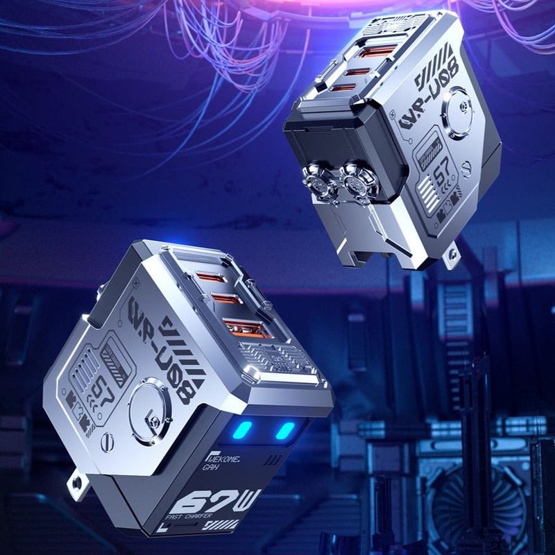 Cargador 67W con Triple Puerto y Diseño Plegable para Carga Rápida CI006 - Yesmart